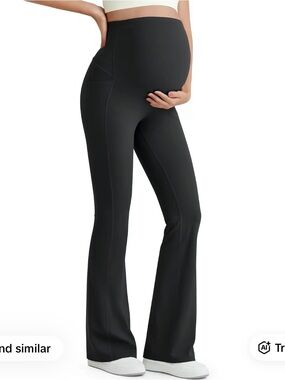 G4Free Maternity Black Flare Leggings